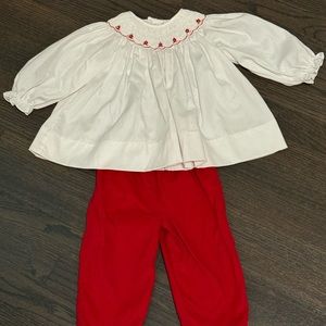 Petite Pomme Smocked Christmas Outfit